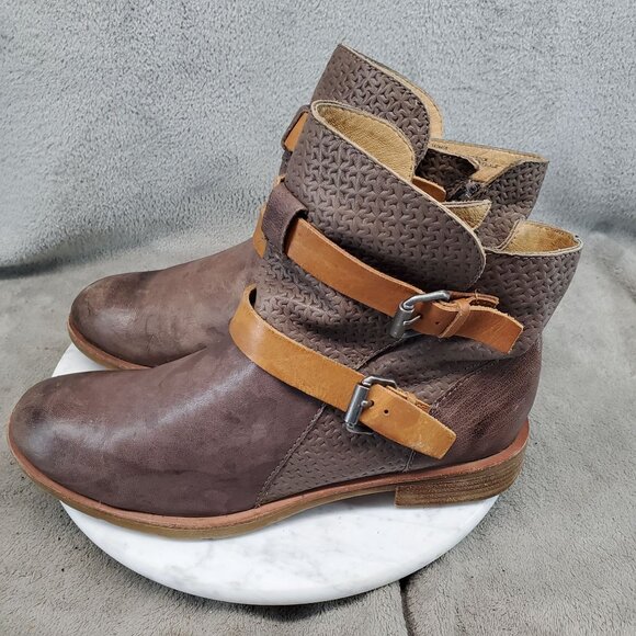 Sofft Shoes Womens Size 10 Brown Leather Baywood Double Strap Ankle Boots - Picture 1 of 11